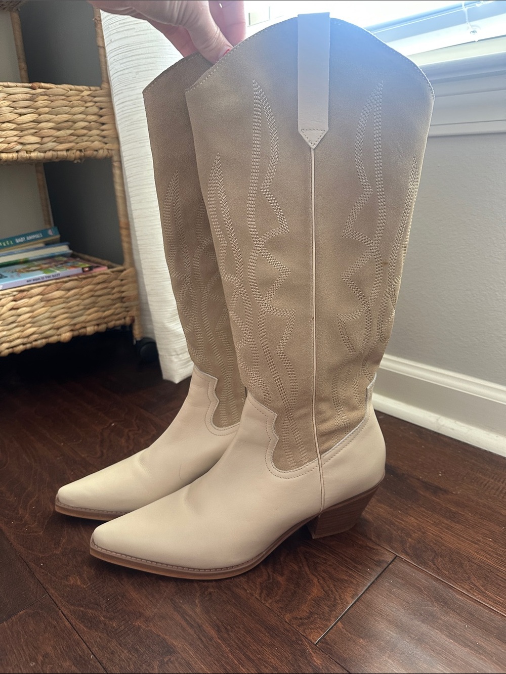 Coconuts by Matisse Tall Two-Tone Cream Western Boots